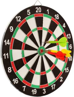 Sunlin Double Sided Dart Board Game - With 6 Darts - Size 12" Dart Board Game