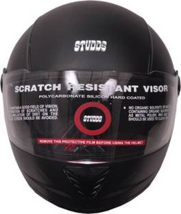 STUDDS Professional Motorbike Helmet XL (Black With Black Strips) Motorbike Helmet