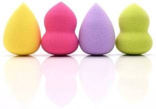 Glamzone Set of 4 Makeup Beauty Foundation Cream Powder Liquid Blender Spong Puff