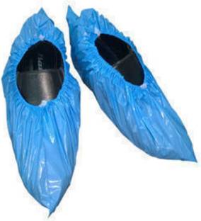 NUVO MEDSURG Plastic Disposable Shoe Cover-(pack of 100 ) Plastic BLUE Boots Shoe Cover