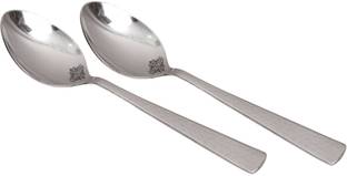 इंडियानार्टविला Steel Hammer Baby Spoon - 6.2" inch, Set of 2 स्टेनलेस स्टील टेबल स्पून सेट