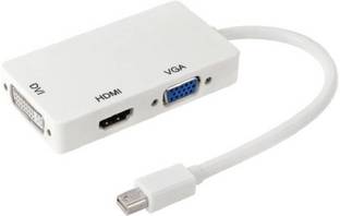 Smart Tech  TV-out Cable 3 in 1 Thunderbolt Mini DisplayPort to HDMI VGA DVI Cable (White)