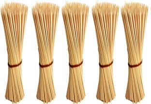 JAMBOREE kebab stick, roast stick, Bamboo Skewers Chocolate Fountain Wooden Fruits BARBECUE Kebab Stick Party Buffet Food Disposable Wooden Roast Fork Set (Pack of 500) Disposable Bamboo Roast Fork