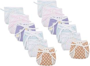 Fareto New Born Baby Single Layer Hosiery Nappy/ Indian Style/ Tying Knots Nappies/ Easily Washable & Reusable/12 Pcs(Multicolors, 0-3Months)