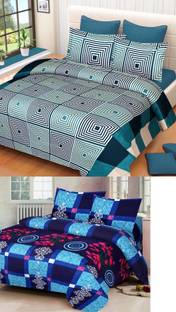 Swiss India Polycotton Double Flat 180 TC Floral Bedsheet