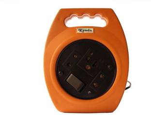Kvads 2 Pin Flex Box with switch&indicator ultra Smooth rotation(6 Amp.240V AC) 2  Socket Extension Boards
