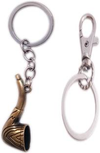 MGP FASHION cigar pipe and key hook combo birthday party gift couple car bike boy an girl metal ky chain Locking Key Chain