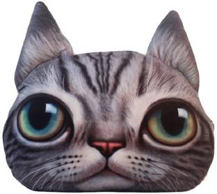 Skylofts 40cm Stylish Cat Shape 3D Cushion with Original Pussy Look for Sofa & Cars Throw Pillow  - 40 cm