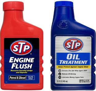 STP Engine Flush 450 Ml & Oil Treatment 443Ml Combo