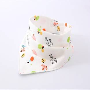 Jadebin Baby Cotton Bibs Saliva Towel Toddler Bandana Triangle Scarf Cute Doodle Pattern - Multicolor (Pack Of 1)