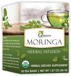 Grenera Moringa Herbs Herbal Tea Bags Box