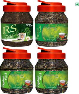 Byahut Gold Organic Tea and Darjeeling Leaf Combo 850 g with RS Gold (CTC Tea) 250g Herbs Green Tea Mason Jar