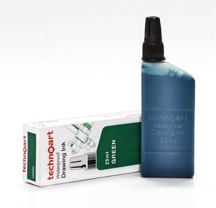 isomars Technoart Technical Drawing Pen Ink- Green Ink Bottle