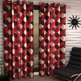 Phyto Home 152 cm (5 ft) Polyester Semi Transparent Window Curtain (Pack Of 2)
