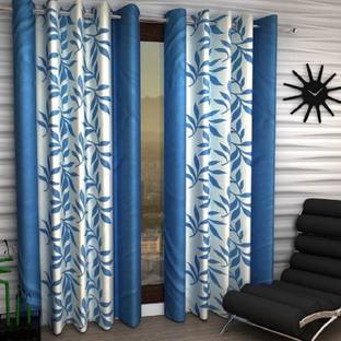 Phyto Home 152 cm (5 ft) Polyester Semi Transparent Window Curtain (Pack Of 2)