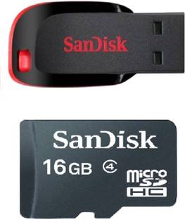 SanDisk Memory Card Accessory Combo for 16 GB Class 4 Memory Card And 16 GB Pendrive Combo