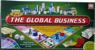NILSEA , MMT Global Business Delux 5 In 1 ( Additional Wonderful Games- Car Rally, Snacks & Ladders, Ludo and Cricket) Money & Assets Board Game