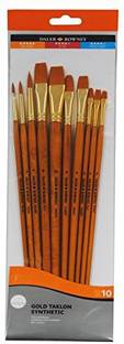 DALER ROWNEY Simply Gold Taklon Synthetic Long Handled Brush Set of 10