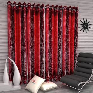 Home Sizzler 214 cm (7 ft) Door Polyester Semi Transparent Curtain (Pack Of 4)