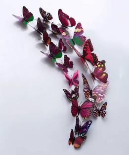 Top Heaven 12 cm 3D Butterfly Magnet Decoration Self Adhesive Sticker