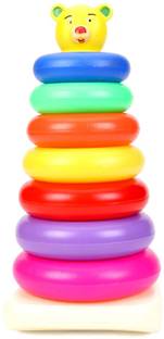 NILSEA , MMT Teddy 7 Rings (Big), Brilliant Basics Rock-a-Stack, Multicolor | Kids Learning, Stacking, Colors, Shapes, Designs