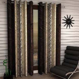 Phyto Home 153 cm (5 ft) Polyester Semi Transparent Window Curtain (Pack Of 2)