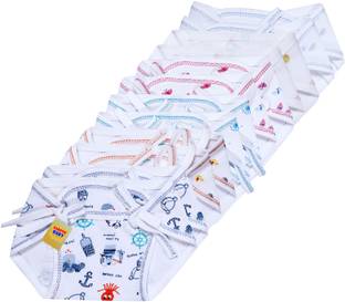 Fareto Baby Hosiery Single Layer Cotton Cloth Tying Knotted Nappies/Indian Style Langot/Washable/Reusable Pack Of 12 Pcs (Multi)(0-6 Months)