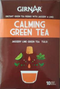Girnar Tea Calming Instant Green Tea Lime, Tulsi Green Tea Box