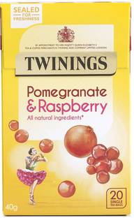 TWININGS Pomegranate & Raspberry, 20 Tea Bags - 40g (20x2g) Pomegranate, Raspberry Tea Bags Box