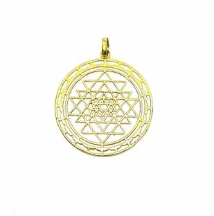 RUDRA DIVINE Shri Yantra Pendant For Unisex Bring Wealth / Beautiful Designer Spiritual Pendant / Locket with Free Gold Plated High Quality Golden Chain /shri shree yantra yantr pendant locket chain Metal Pendant