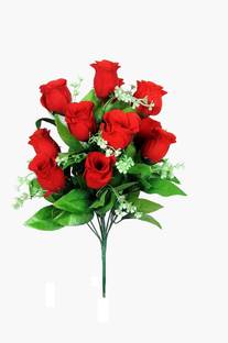 Yash Enterprises Kali Rose 12 Multicolor Rose Artificial Flower