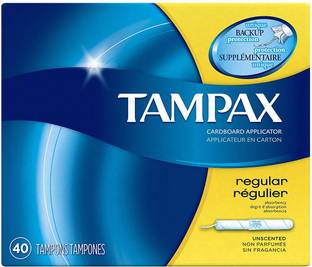 Tampax Cardboard Applicator Tampons, Regular Absorbency, 40 Count Tampons