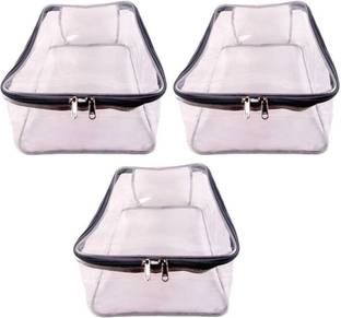 Ajabh High Quality Travelling Bag Pack of 3 Pcs Large Transparent Mens Shirt Trouser Cover Petticoat Bag Organizer Bag vanity pouch Garments Cover