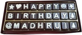 Swankit's Chocolates With Happy Birthday and a Name Message Box (Customizable) Bars