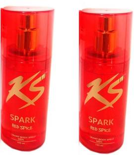 Kamasutra Spark Red Spice Body Spray For Men 140ML Each (Pack of 2) Perfume Body Spray - For Men