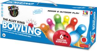 ITOYS Alley King Bowling Set with 6 Lighted Pins and 2 Balls Kit for Bowling