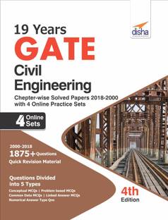 19 years GATE Civil Engineering Chapter-wise Solved Papers (2000 - 18) with 4 Online Practice Sets 4th Edition