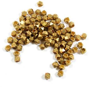 SPARKLE Diamond cut spacer, 4.5mm, solid brass bead, raw brass color, large hole spacer - 500 pcs