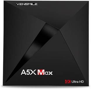 Vensmile A5X Max RK3328 Quad Core 4GB DDR3 RAM 32GB ROM Android 8.1 2.4G 5.0G WiFi 4K HDR10 Android TV Box Media Streaming Device