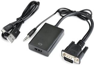 माइक्रोवेयर VGA to HDMI Output 1080P HD Audio TV AV HDTV Video Cable Converter Adapter for Pc Laptop To TV/Projector/Monitor HDMI अडैप्टर