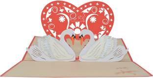 Paperkraft Swans Anniversary Pop Up Greeting Card