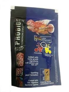 AQUATIC REMEDIES New Wild Probio Flowerhorn Staple Fish Food Big Pellet Sea Food, Shrimp, Fish 0.04 kg Dry Young, Adult Fish Food