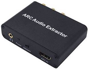 microware HDMI Audio Extractor 192KHz DAC Converter ARC Audio Extractor Support Digital HDMI Audio to Analog Stereo Audio RCA L/R Coaxial SPDIF and 3.5mm Jack ARC Audio Adapter for TV Media Streaming Device