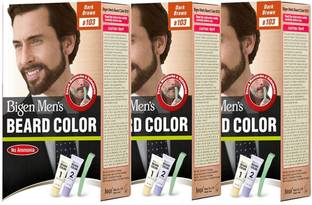 Bigen Men's Beard Colour ( 20g + 20g each ) | Combo Pack / Set Of 3 Ammonia Free Beard Hair Color , B103 - Dark Brown