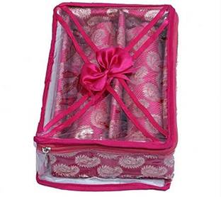 KUBER INDUSTRIES Brocade 2 Rod Bangle Box, Pink Bangle Box Vanity Box