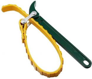 Digital Craft 9" Belt Type Oil Filter Wrench Auto Tool Engine Box Spanner Oil Fuel Filter Wrench Tool Spanner Key Tool Yellow Belt Single Sided Speciality