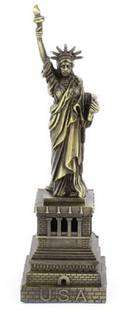 Yes Mart Vintage Bronze Metal Statue of Liberty Replica New York Souvenirs Home Office Desktop Decorative Showpiece  -  32 cm