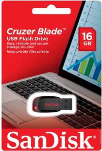 SanDisk Cruzer Blade Usb Flash Drive (Pack Of 2) 16 GB Pen Drive Compatible with Desktop Computer, Audio Player, Television, Laptop USB 2.0 Plastic Case