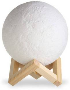 J Group Robotics 3D Charming Moon Light LED Lamp / Lunar Moonlight Lamp/ Moon Shaped (10 Cm, White) Night Lamp