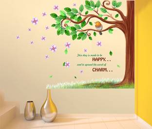 Happy Walls Happy quotes with green tree